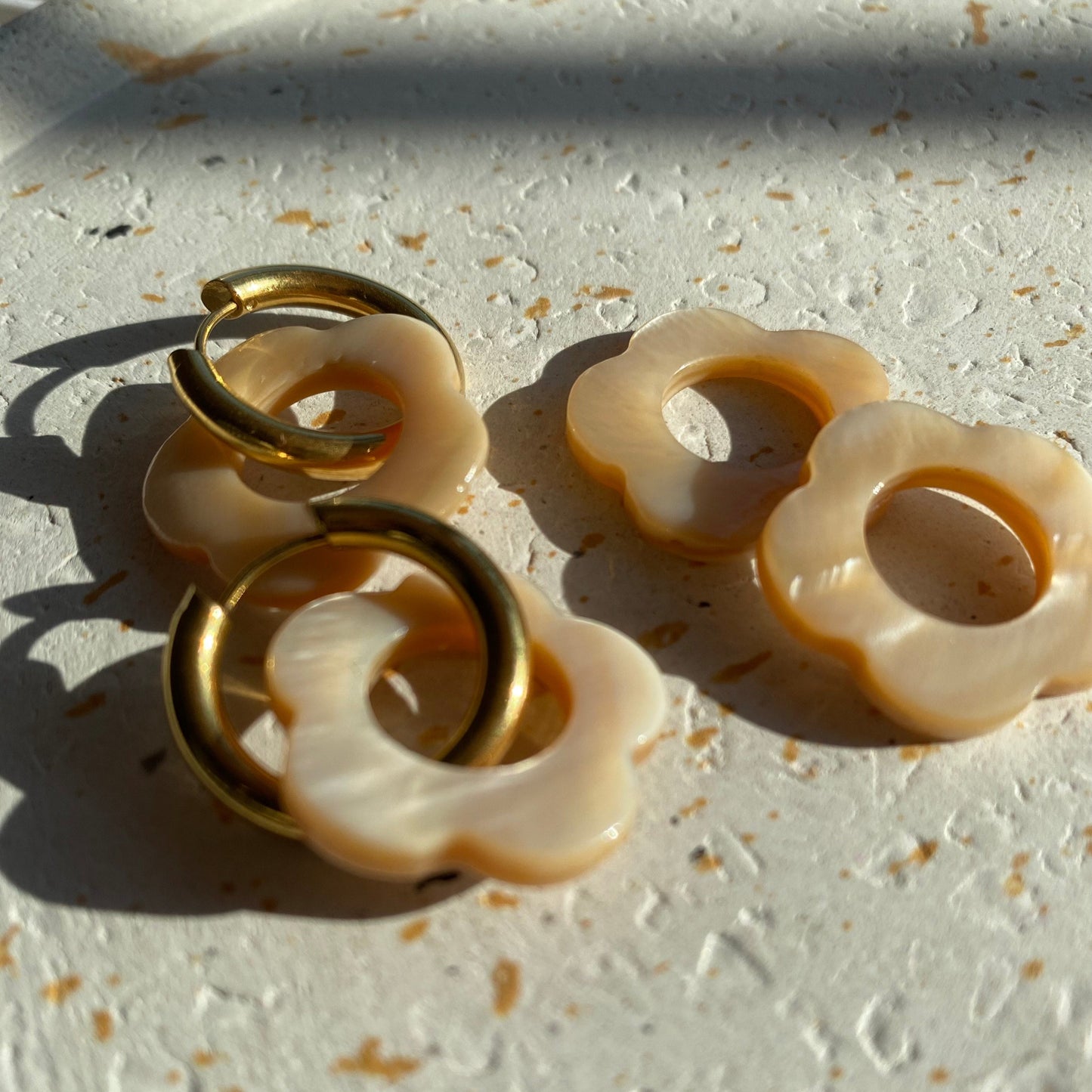 Capucine Shell Bloom - Boucles d'oreilles interchangeables
