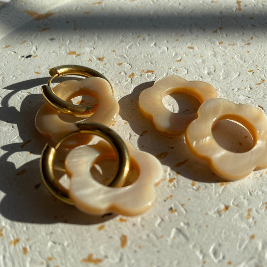 Capucine Shell Bloom - Boucles d'oreilles interchangeables